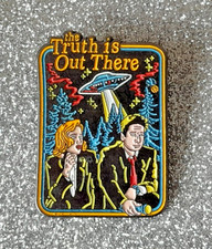 Listing image for The truth is out there Aliens UFO Horror Scary Movies Enamel Metal Pin badge