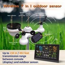 Listing image for Weather Station 7.5" Console 7-in-1 Wireless Sensor Professional WIFI Internet