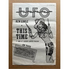 Listing image for UFO THIS TIME POSTER SIZED original music press advert from 1985 with tour date