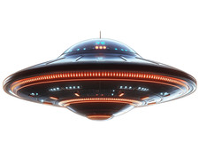 Listing image for UFO Alien Spaceship Outer Space Flying Saucer Self Adhesive Sticker