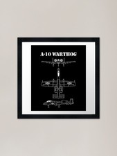 Listing image for Vintage A-10 Warthog Airplane Schem Framed Wall Art Poster Canvas Print Picture
