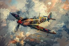 Listing image for Spitfire Style Aircraft Canvas Picture Print Wall Art