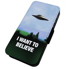 Listing image for Printed Flip Phone Case iPhone, Samsung & Huawei I Want To Believe UFO